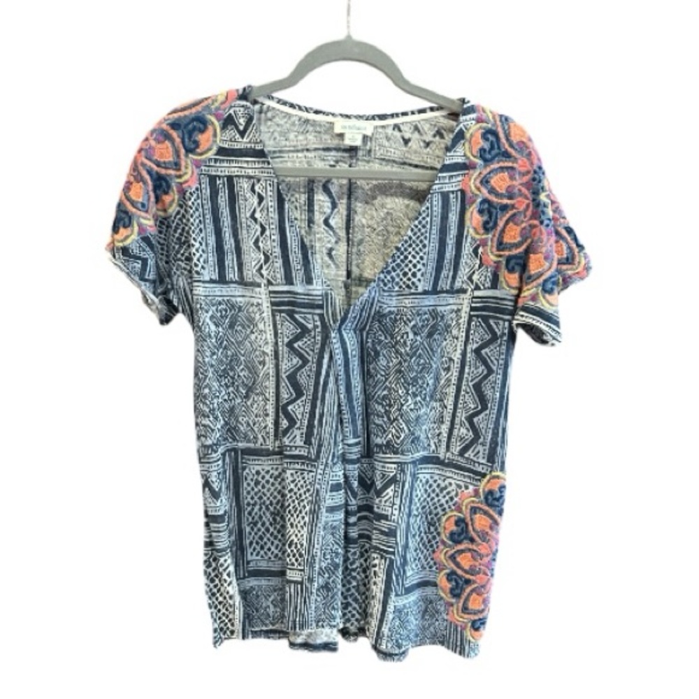 SUNDANCE Linen‎ Embroidered Bohemian Top Blue S